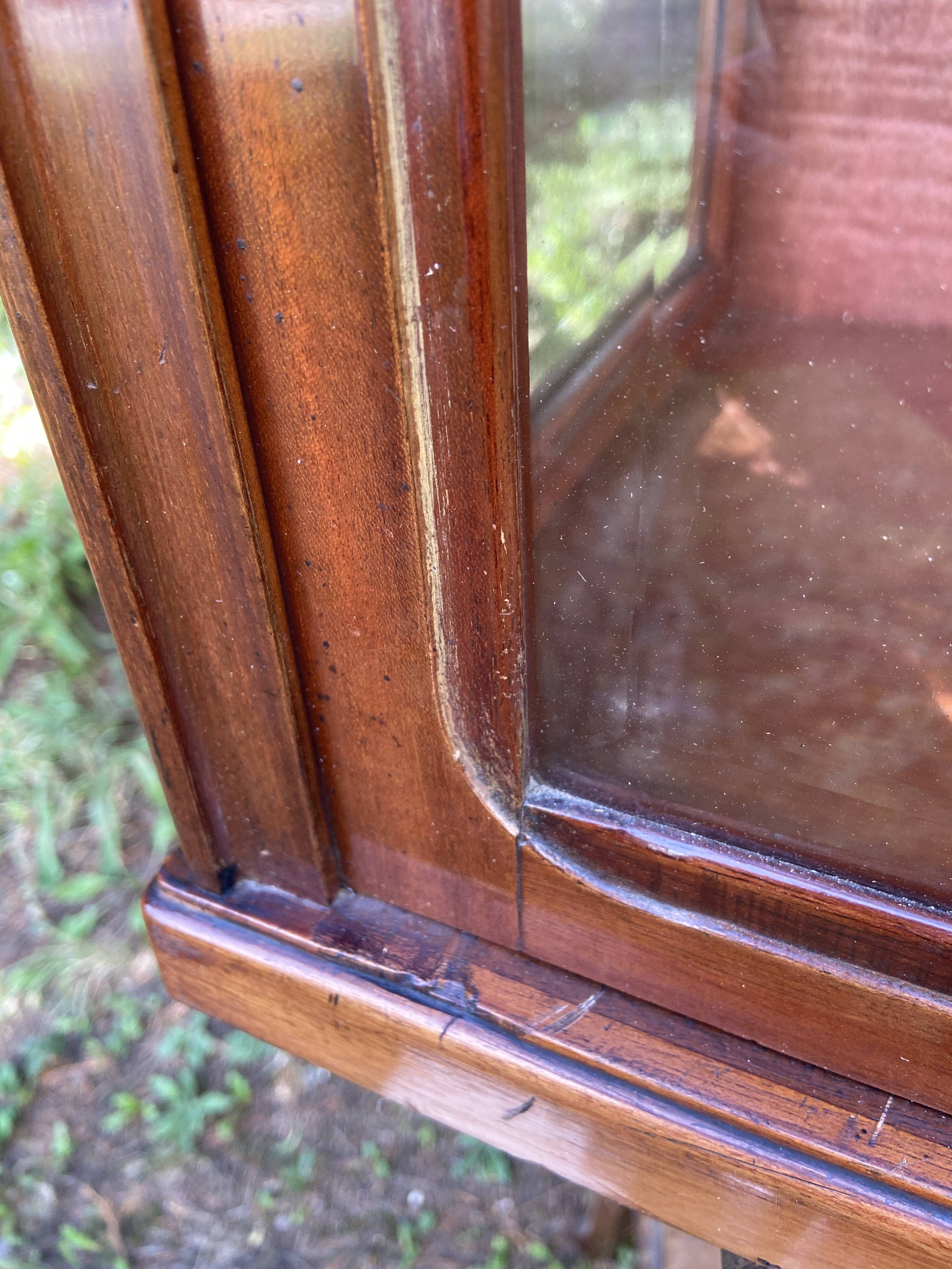 Small 1930s mahogany display cabinet, art deco apothecary cabinet