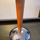 Scandinavian wood and metal lamp chrom from the 70s-80s