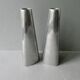Pair of aluminum candle holders from the 80s