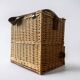 Vintage Flamingo Wicker Picnic Basket