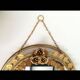 Miroir mural rond vintage en métal doré avec roses et feuillage – styl