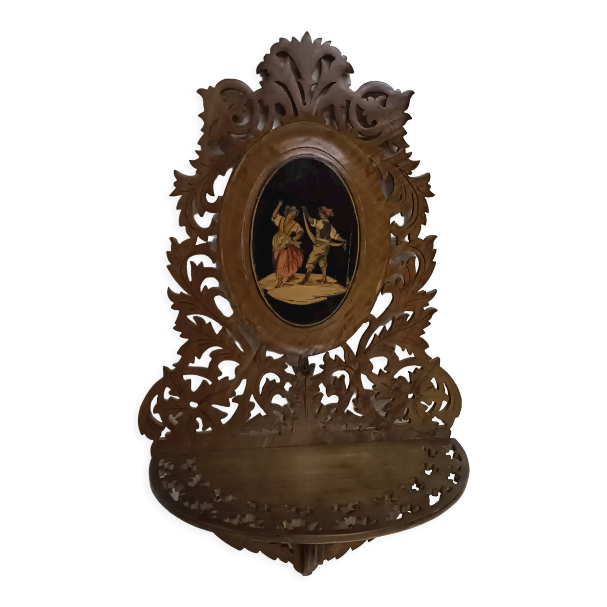 Openwork wood shelf articulated marquetry of Sorrento XIX century