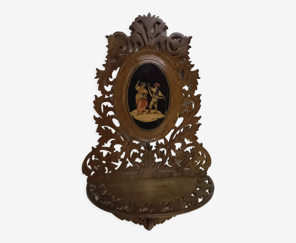 Etagère bois ajouré articulée marqueterie de Sorrente XIX ème siècle