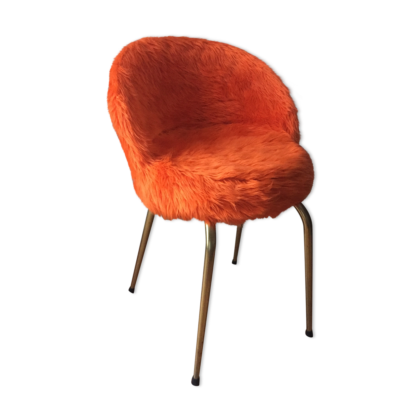 Vintage orange moumoute chair of original 60s