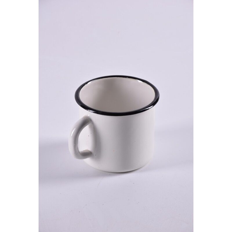 Vintage enamel cup white