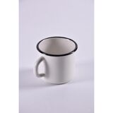 Vintage enamel cup white
