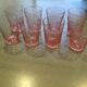 Set of 8 pink water glasses