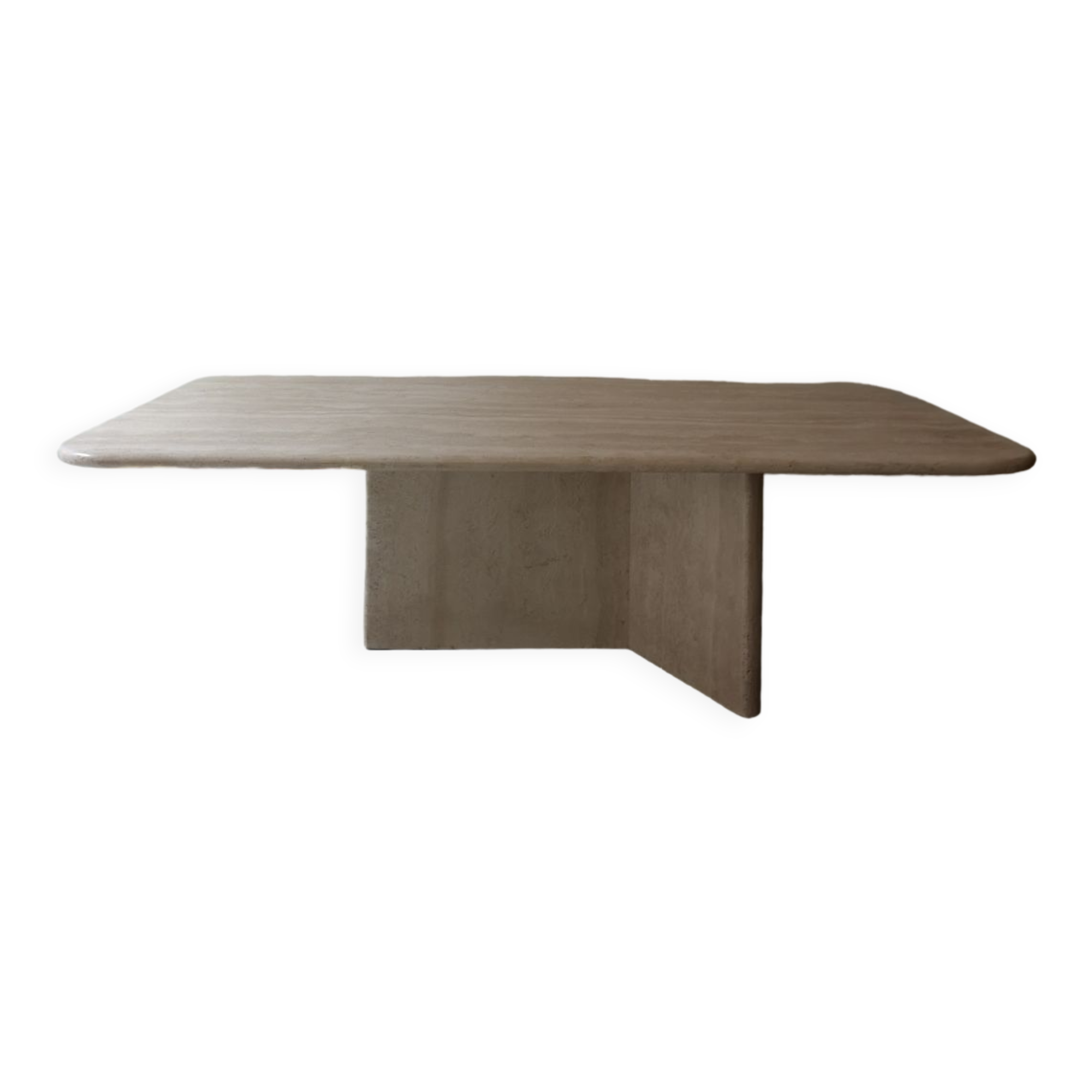 Rectangular travertine coffee table, circa 1970