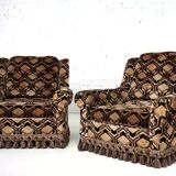 Set of 2 fabric armchairs