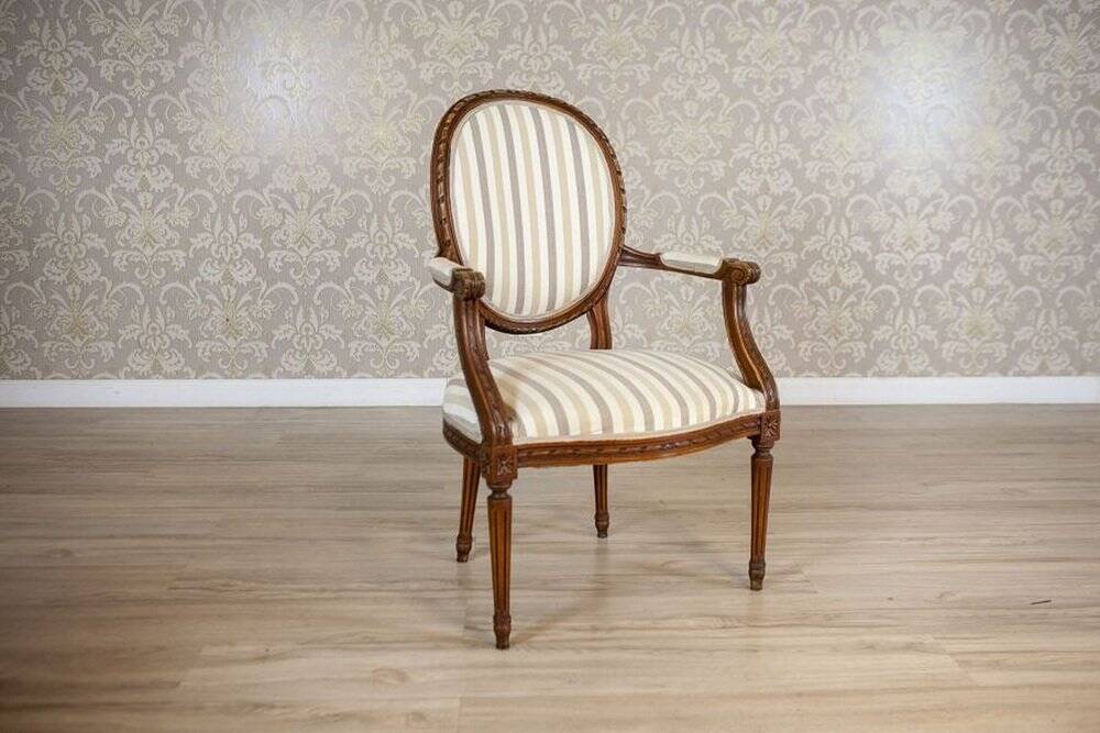 Early 19th Century Louis XVI French Walnut Armchair