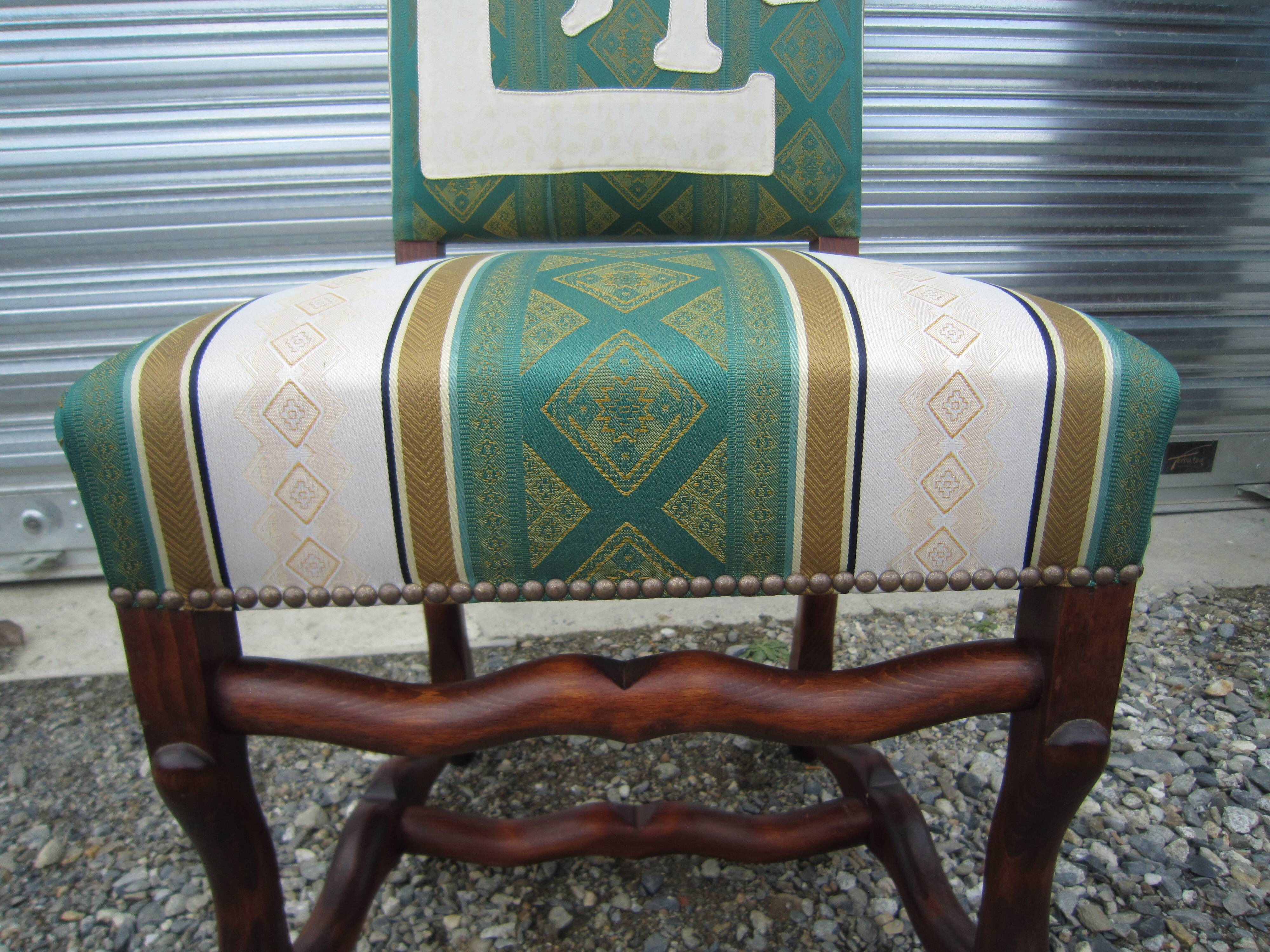 Office chair Louis XIII striped sheep bone