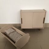 Doll's cradle and wardrobe