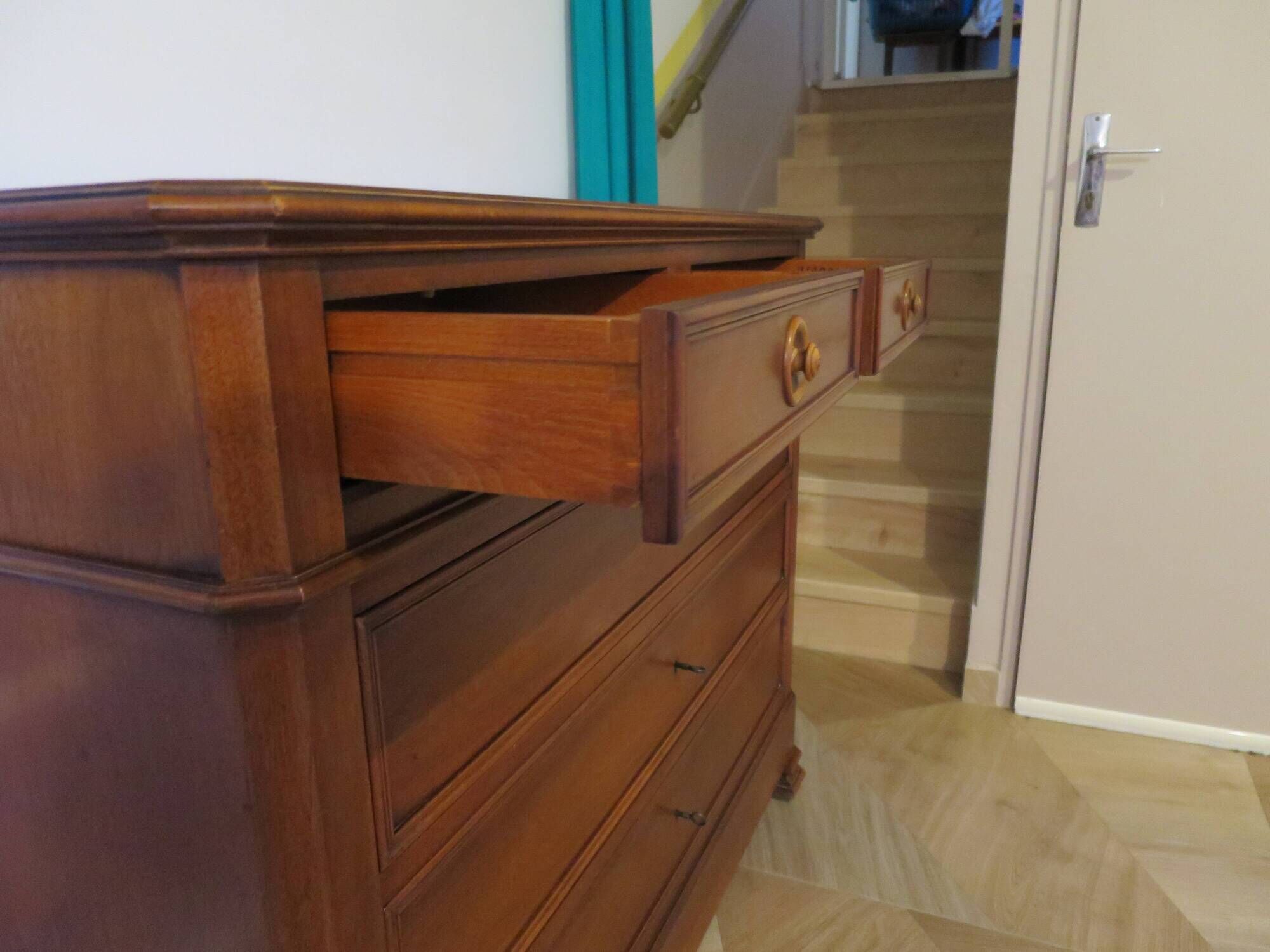 Rare - Pretty Louis Philippe chest of drawers – Mahogany – 5 drawers – 4 locks – Barn furniture