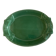 XXXL oval earthenware centerpiece dish with pearl decor, green covered, 1960s