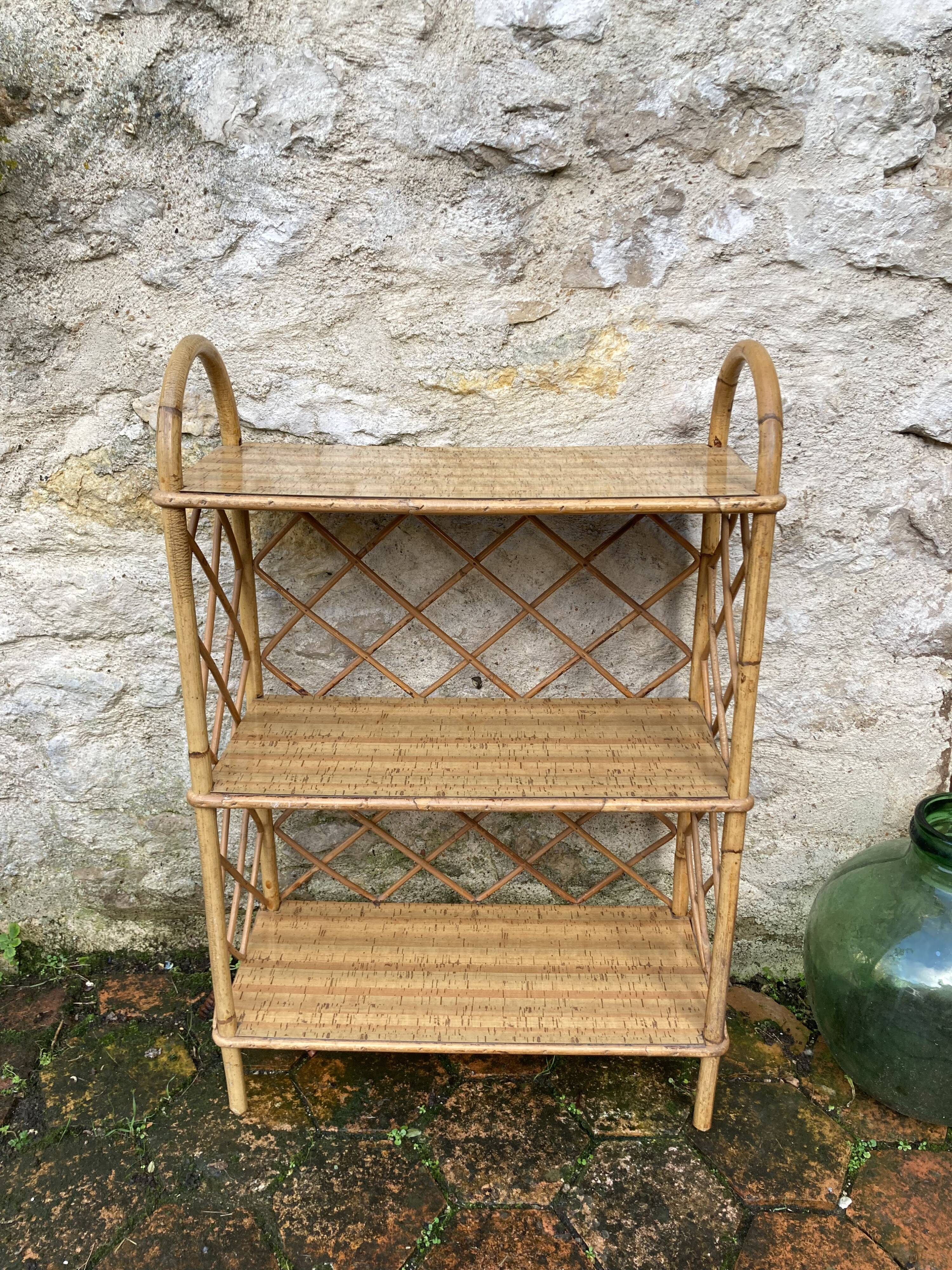 Vintage rattan shelf