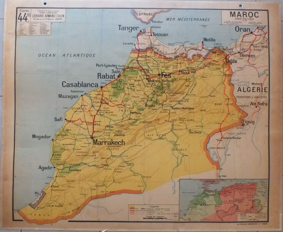 Vidal-Lablache #44 Morocco school map
