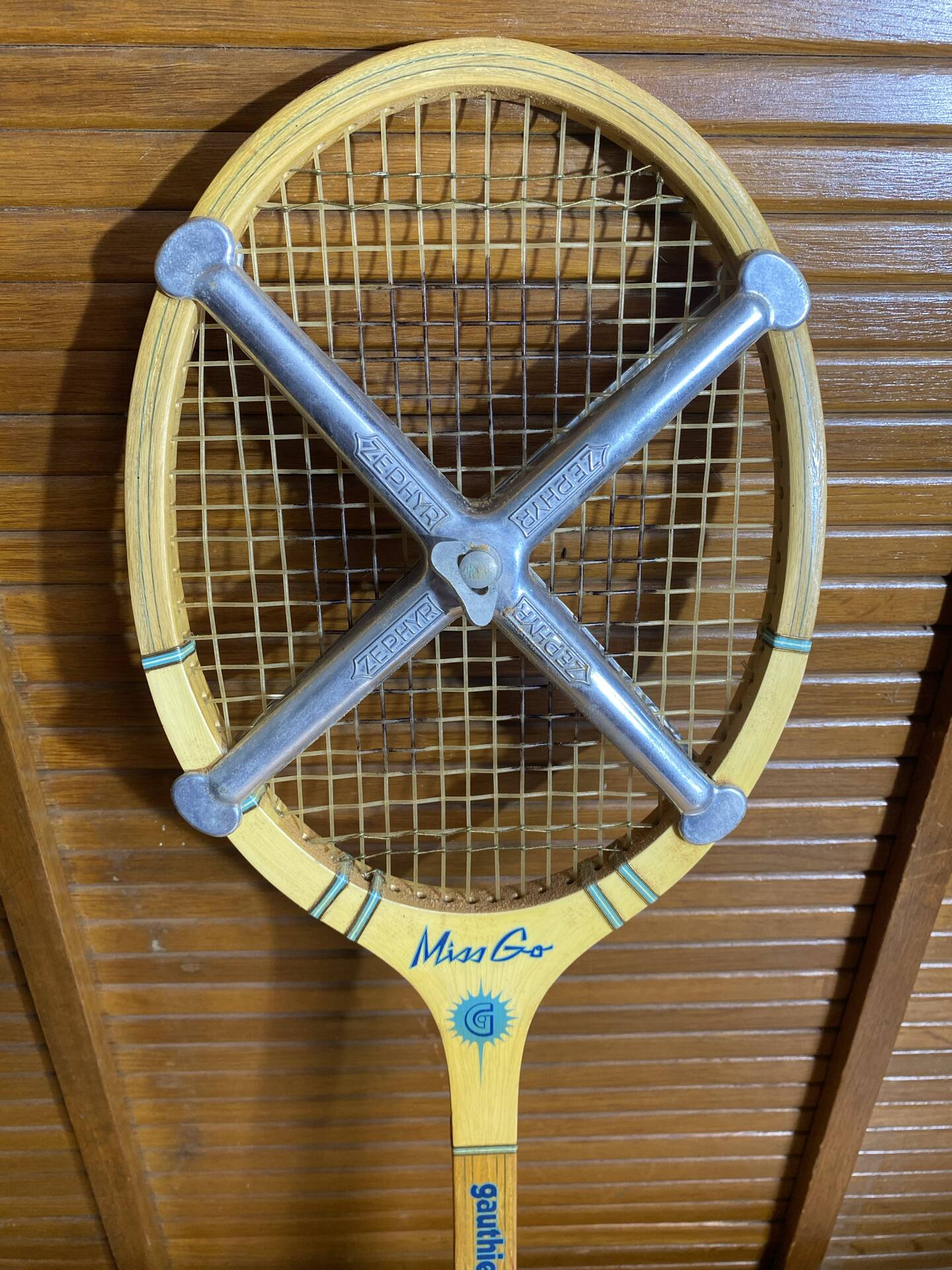Vintage Tennis Racket GAUTHIER Miss Go Wood + Cover + Zephyr Vinta