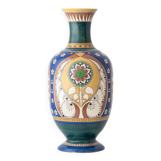 Monumental vase Lindus Art Nouveau–Art Deco, Arnhemsche Fayencefabriek, 1910s
