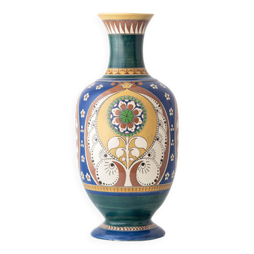 Monumental vase Lindus Art Nouveau–Art Deco, Arnhemsche Fayencefabriek, 1910s
