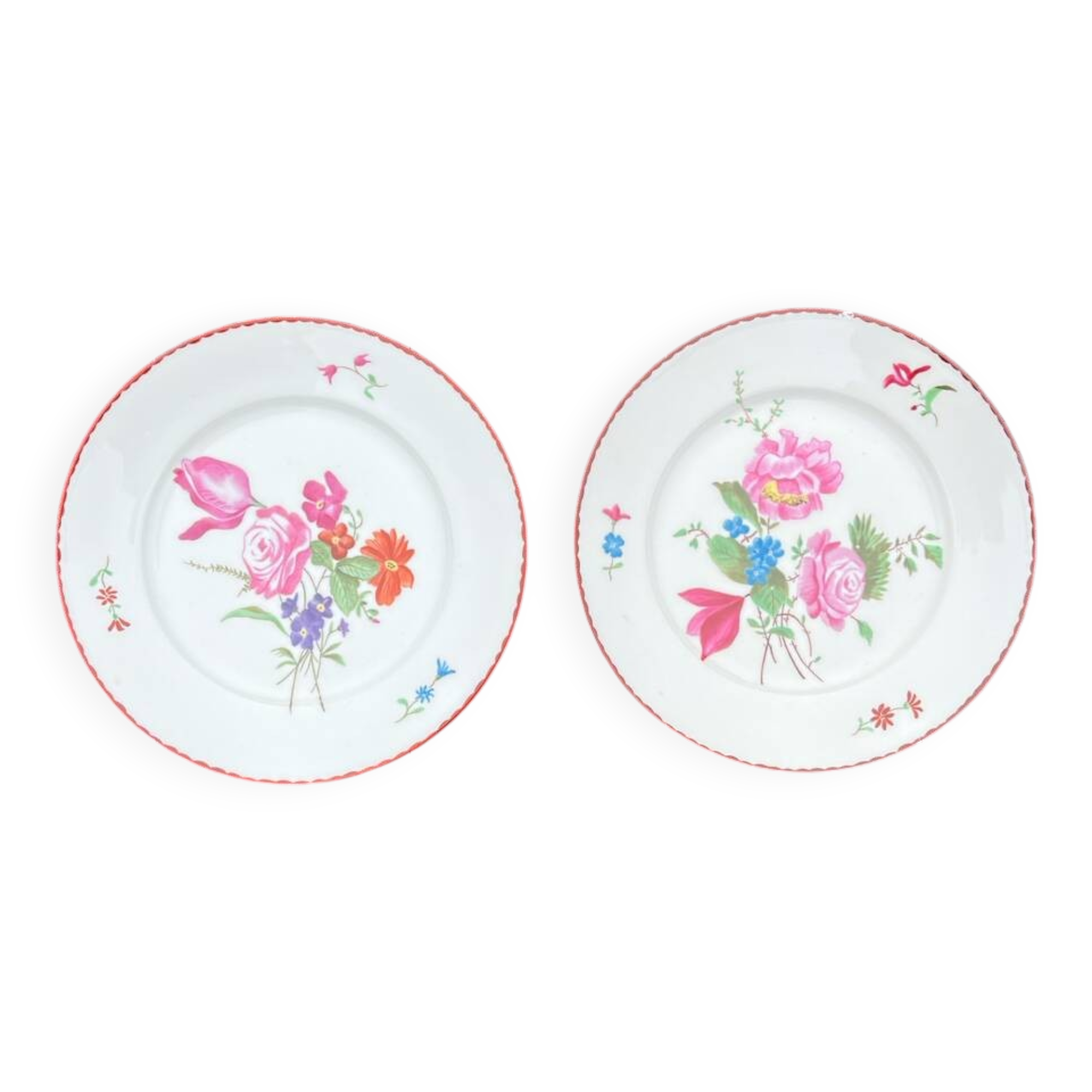 Pair of painted and signed Limoges porcelain plates