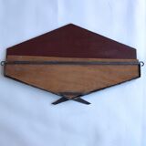Small vintage art deco mirror of the 30s in metal in the shape of a diamond 59x35cm