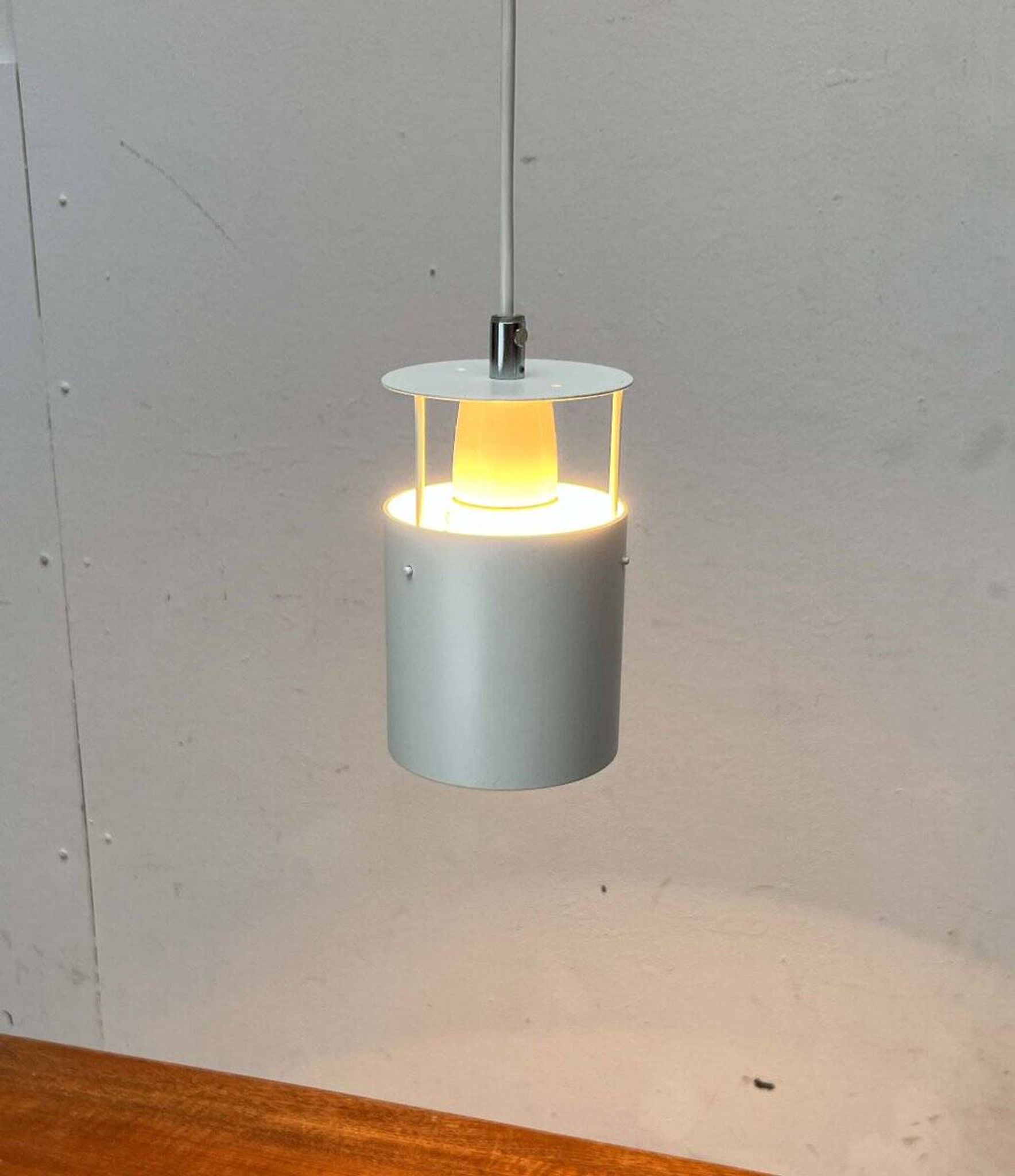 Fyrtønden pendant lamp, minimalist Danish modern mid-century by Asger Bay Christiansen for Lys, 1960s.