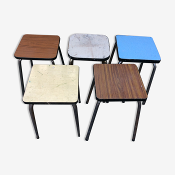 Lot de 5 tabourets formica vintage 1960