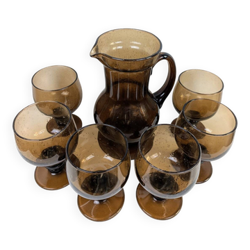 Smoked glass orangeade set