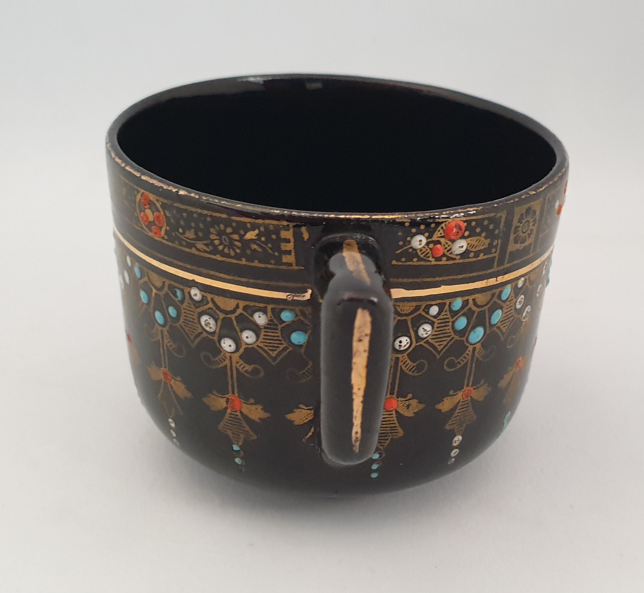 Six coffee cups and saucers in English earthenware Gibson & sons