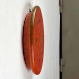 Mid-century modern Danish studio pottery, orange wall coat rack by Signe Boesen Northroup, 1960s.