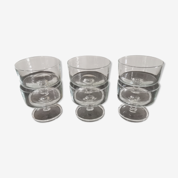 Lot de 6 coupes à champagne Cavalier Luminarc transparente vintage 70'S