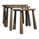 Set 3 nesting tables oak high legs 1970s dark brutalist