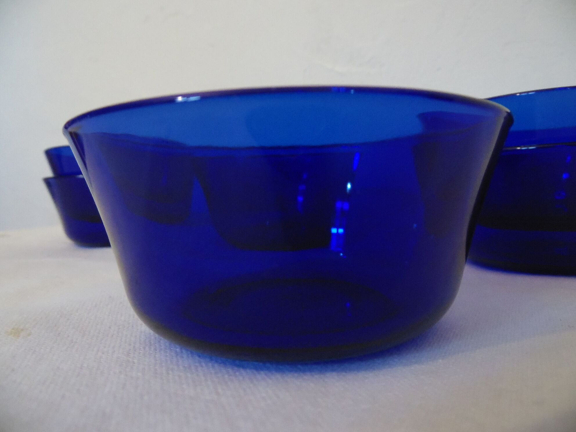 6 duralex cobalt blue glass ramekins