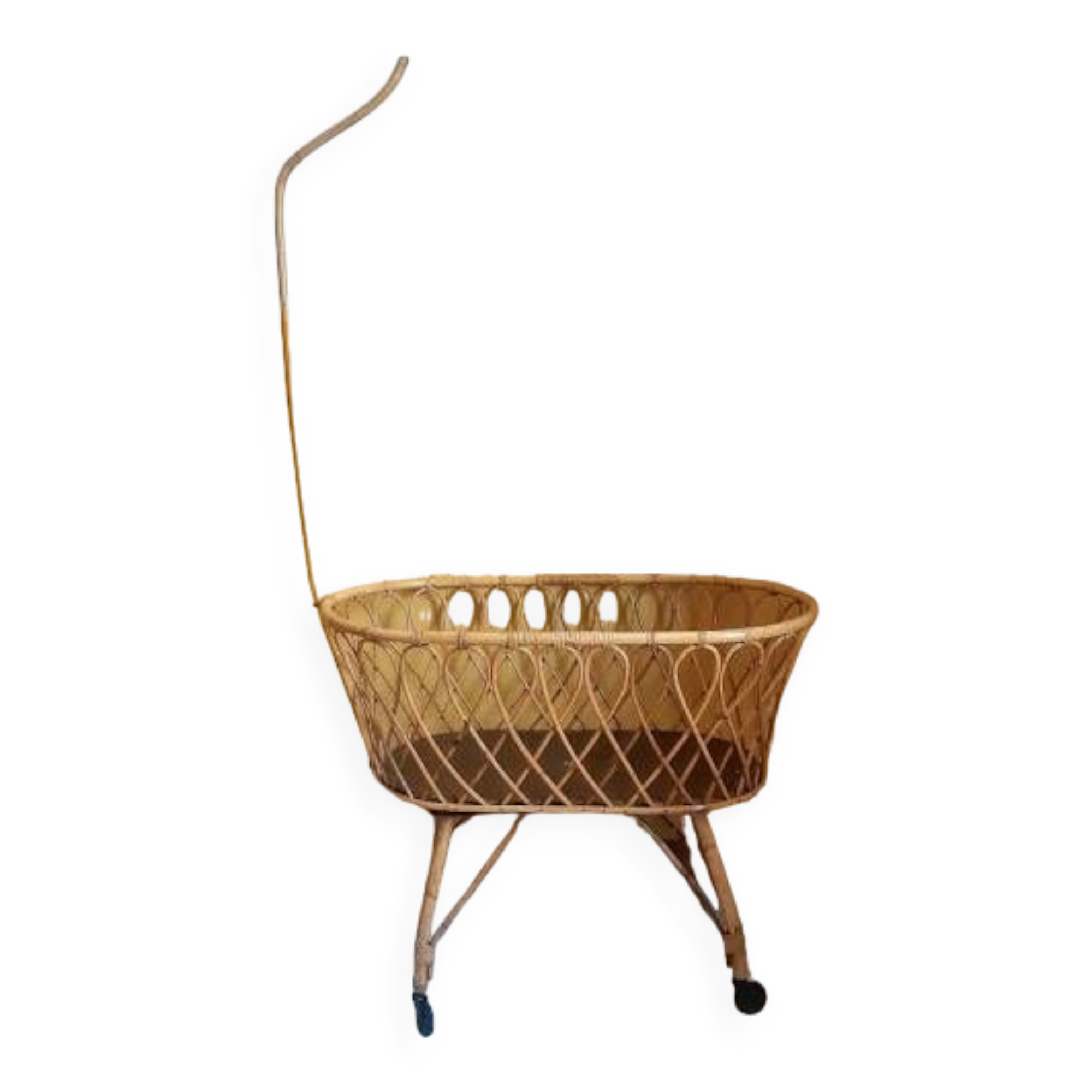 Rattan swan neck cradle circa 1960