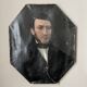 Old oil painting on octagonal canvas portrait countryside decoration