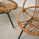 Paire de fauteuils en rotin et métal 1960