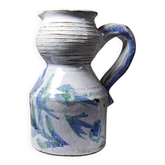Glazed stoneware pitcher Vallauris 1970s Boris Kasianoff, Albert Thiry, Le Mûrier