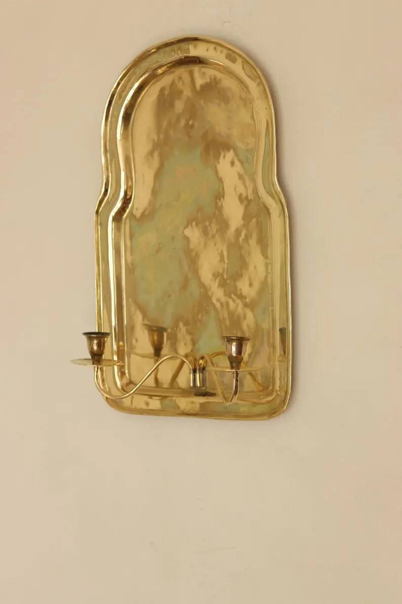 Pair of Swedish Mid Century Brass Wall Sconces