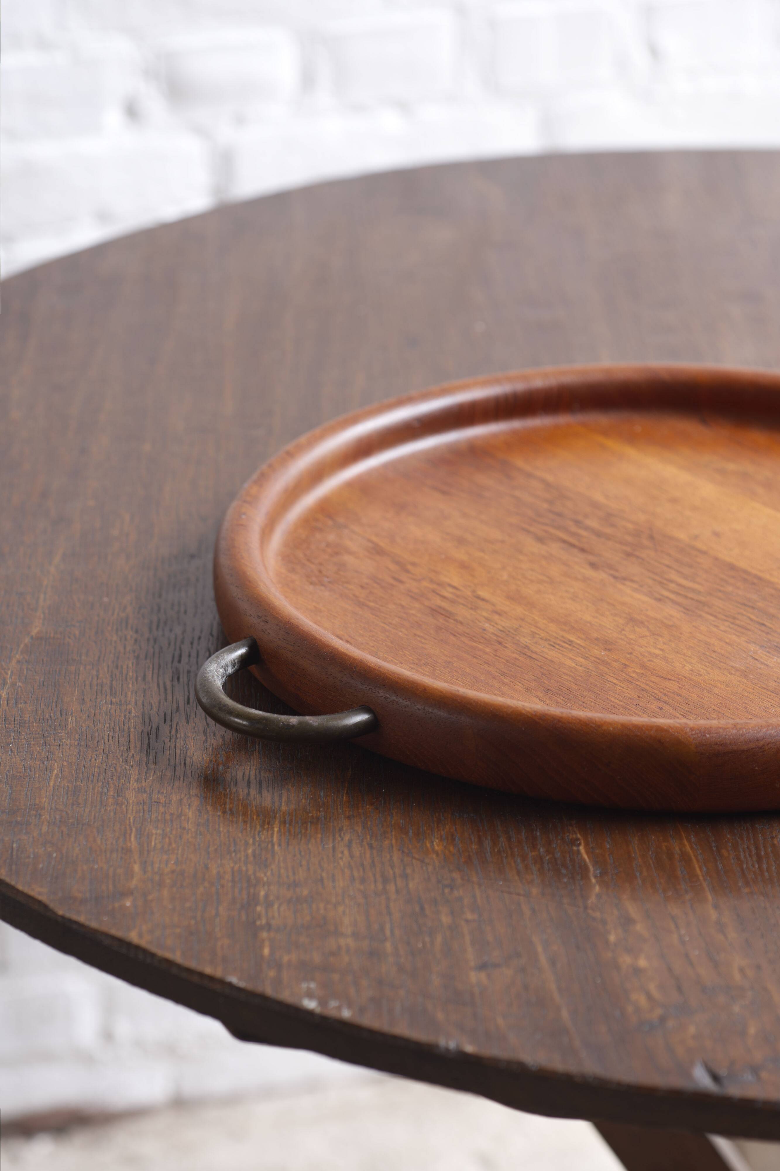 Teak tray with metal handles, Digsmed Denmark, 1960's