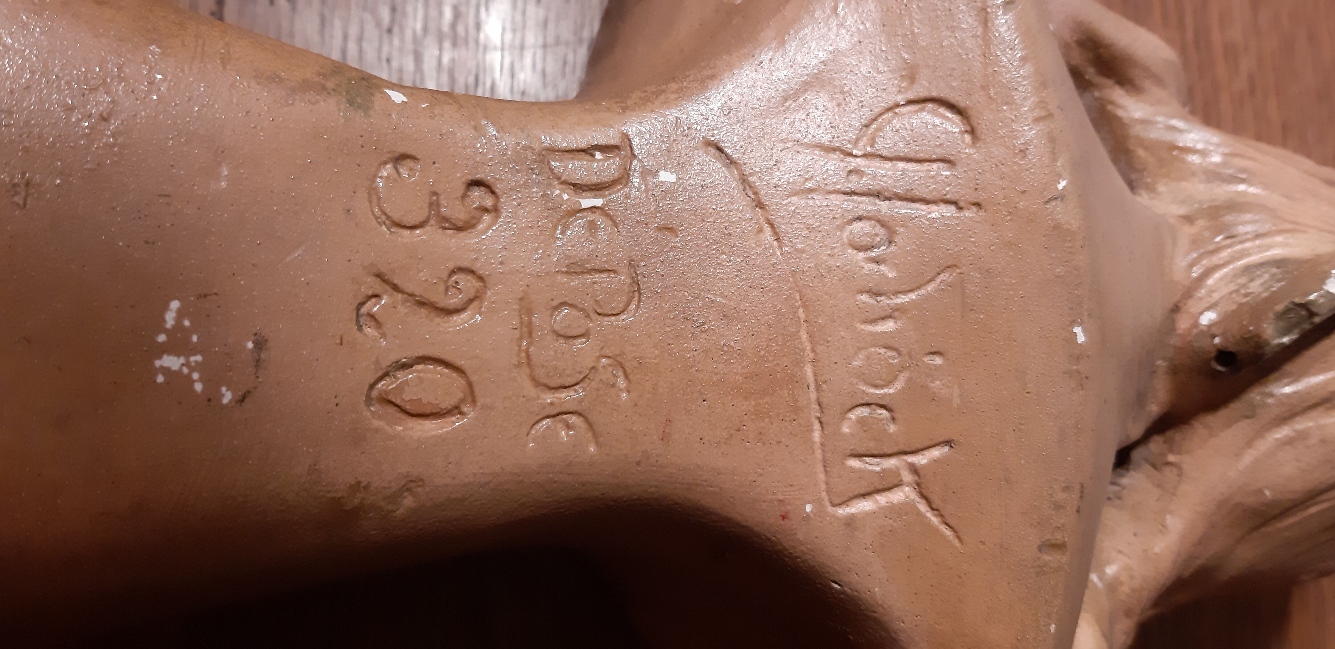 Bust in old plaster 1900 Art Nouveau signed Hochoch