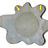 Stylized ceramic sun-shaped mirror, Vallauris
