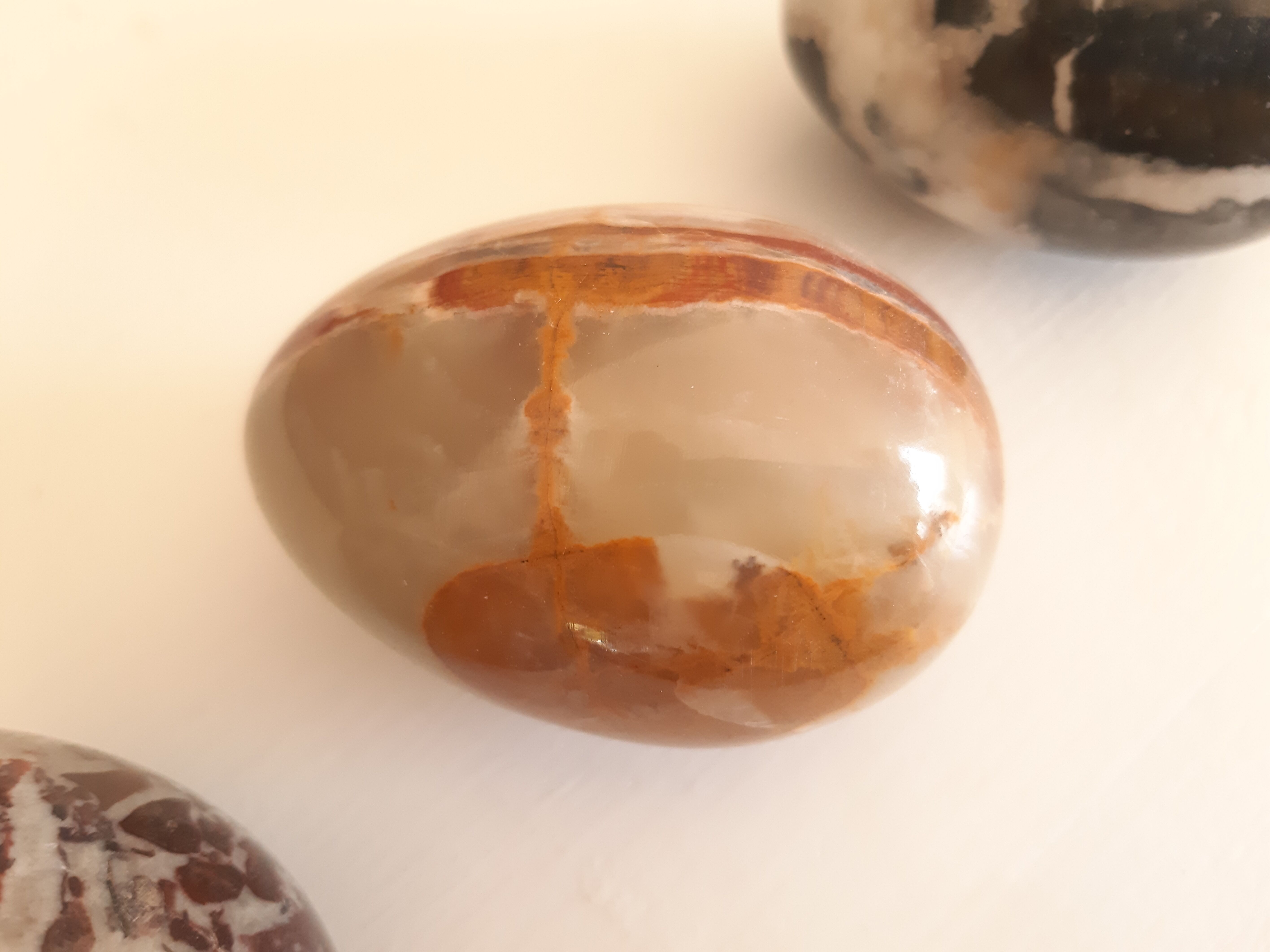 Alabaster cup and 3 eggs