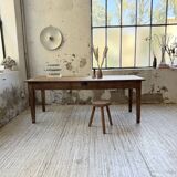 Pine and oak + walnut farmhouse table 1950