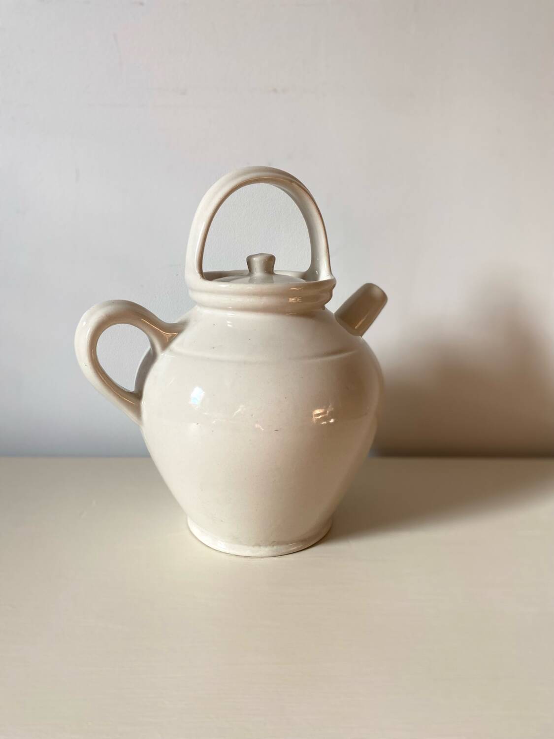 Antique Digoin earthenware teapot