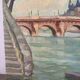 Pont Neuf à Paris, huile sur toile signé 1979