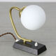 Mid-century Table Lamp in Brass & Opaline