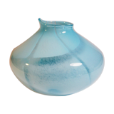Light blue satin glass vase