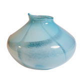 Light blue satin glass vase
