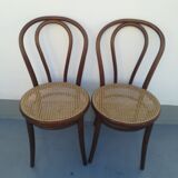 2 Curved wooden bistro chairs