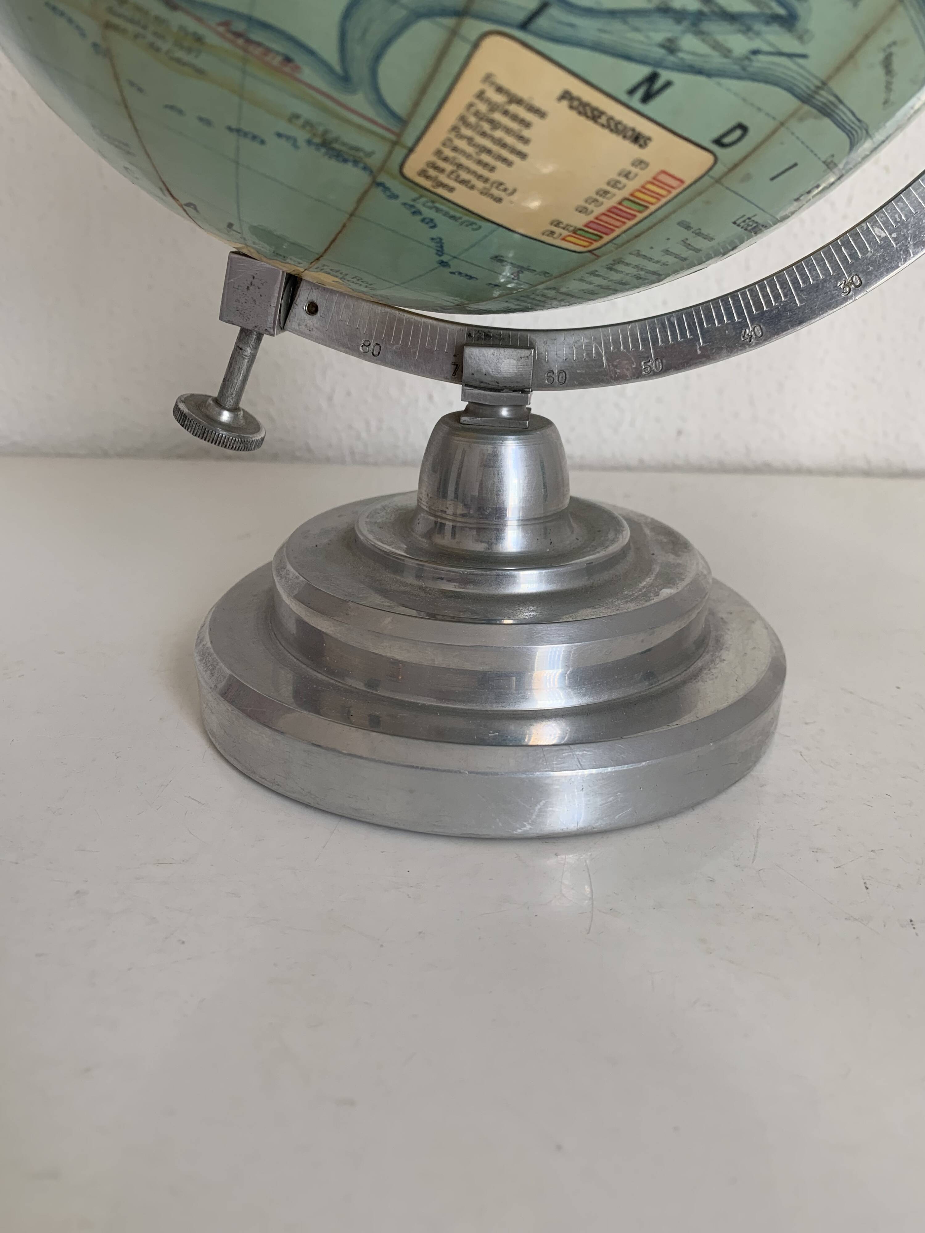 Vintage 1950 terrestrial globe Girard Barrère Forest - 29 cm